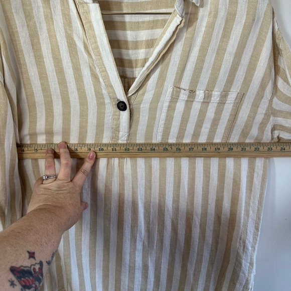 Old Navy Linen Blend Casual Striped Women’s Top Size XL - Picture 4 of 6